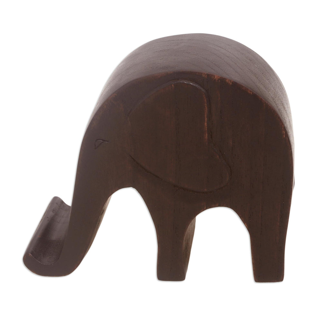 Jempinis Wood Elephant Phone Holder - An Elephant Never Forgets