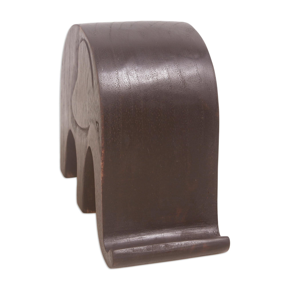 Jempinis Wood Elephant Phone Holder - An Elephant Never Forgets