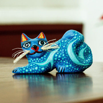 Blue Pouncing Cat