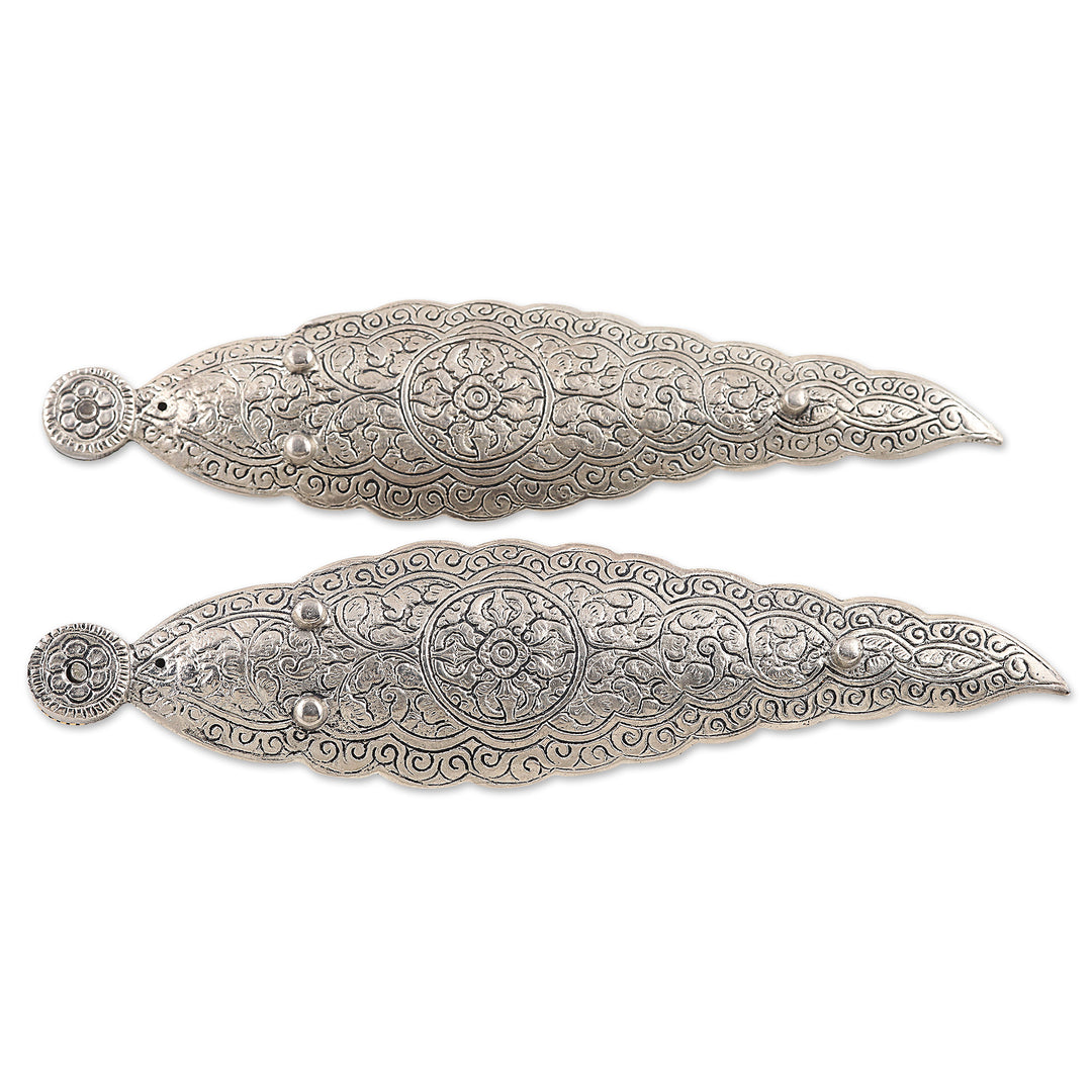 Aluminum Incense Holders with Resin Tiles (Pair) - Ganesha's Glory