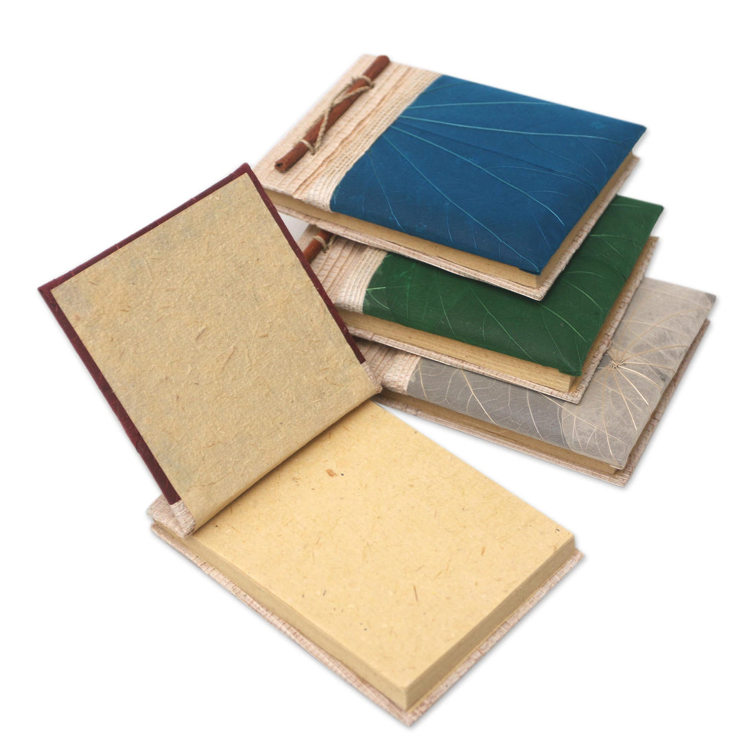 Natural Fiber Journals with Rice Paper (Set of 4) - Doodle a Day