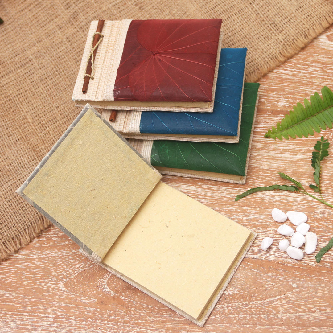 Natural Fiber Journals with Rice Paper (Set of 4) - Doodle a Day