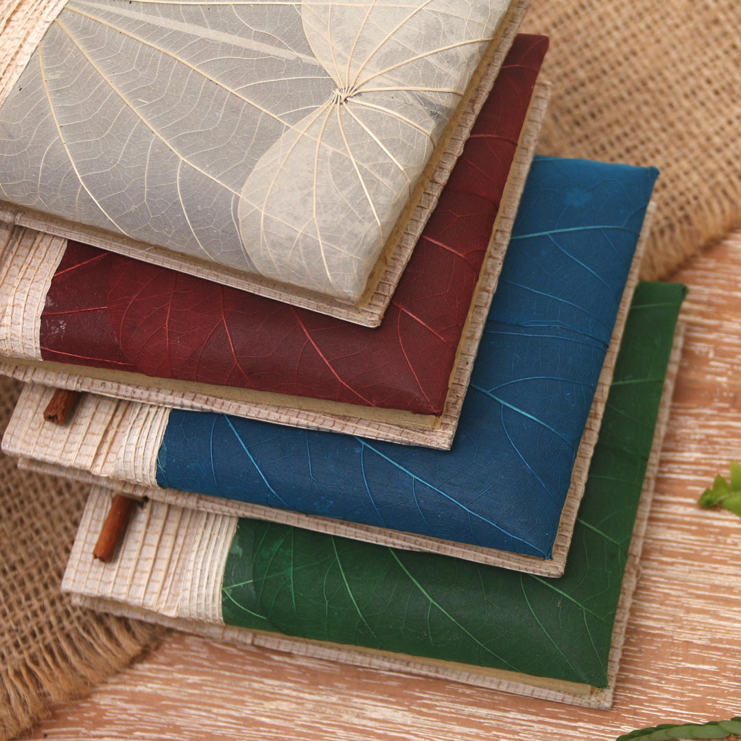 Natural Fiber Journals with Rice Paper (Set of 4) - Doodle a Day