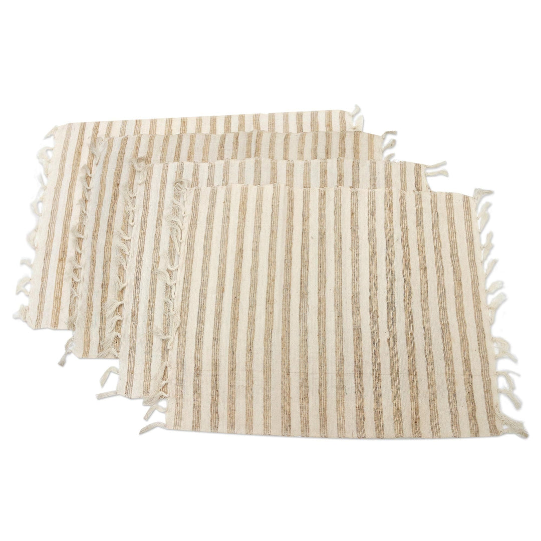 Woven Cotton Blend Placemats from Bali (Set of 4) - Traditional Table