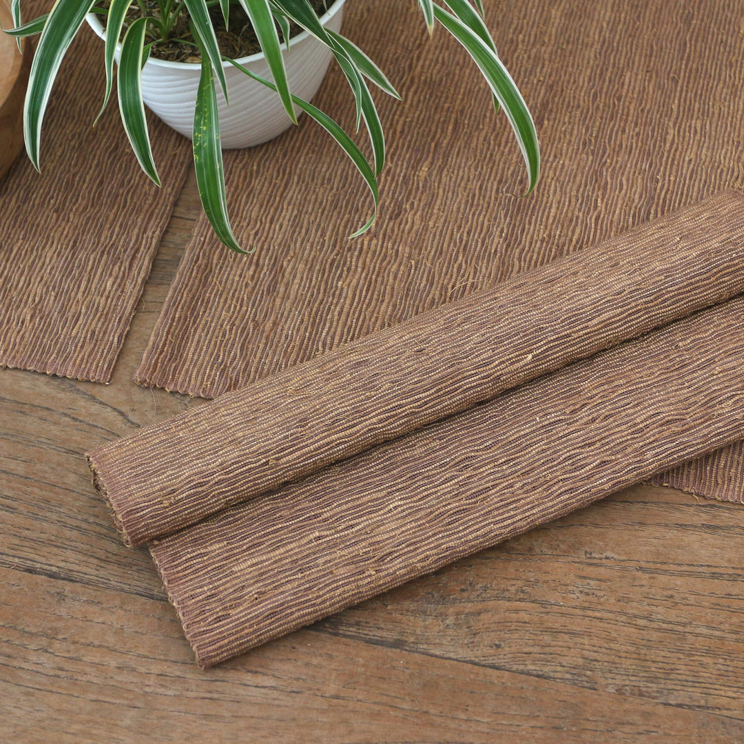 Cotton and Natural Fiber Placemats from Bali (Set of 4) - Dark Espresso