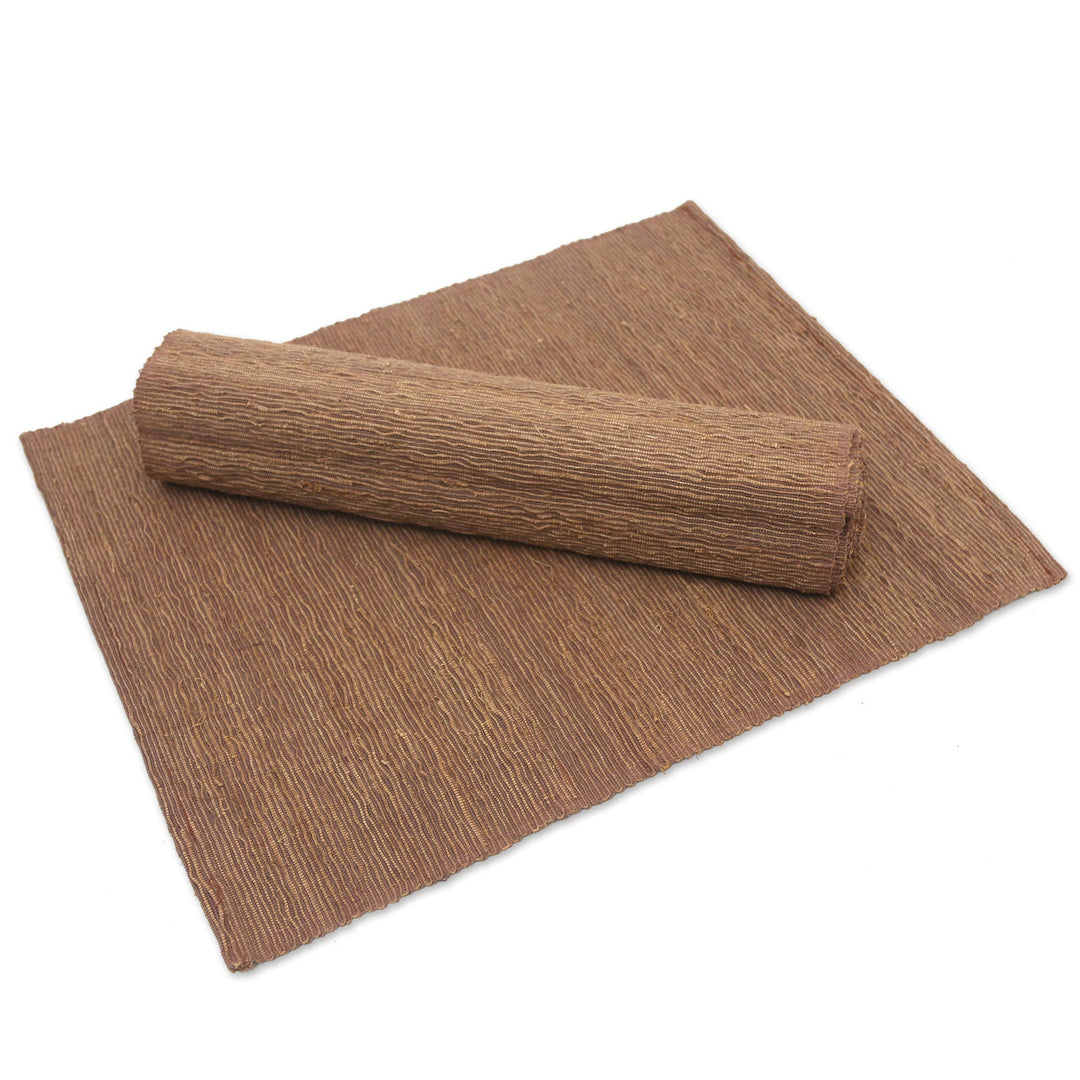 Cotton and Natural Fiber Placemats from Bali (Set of 4) - Dark Espresso