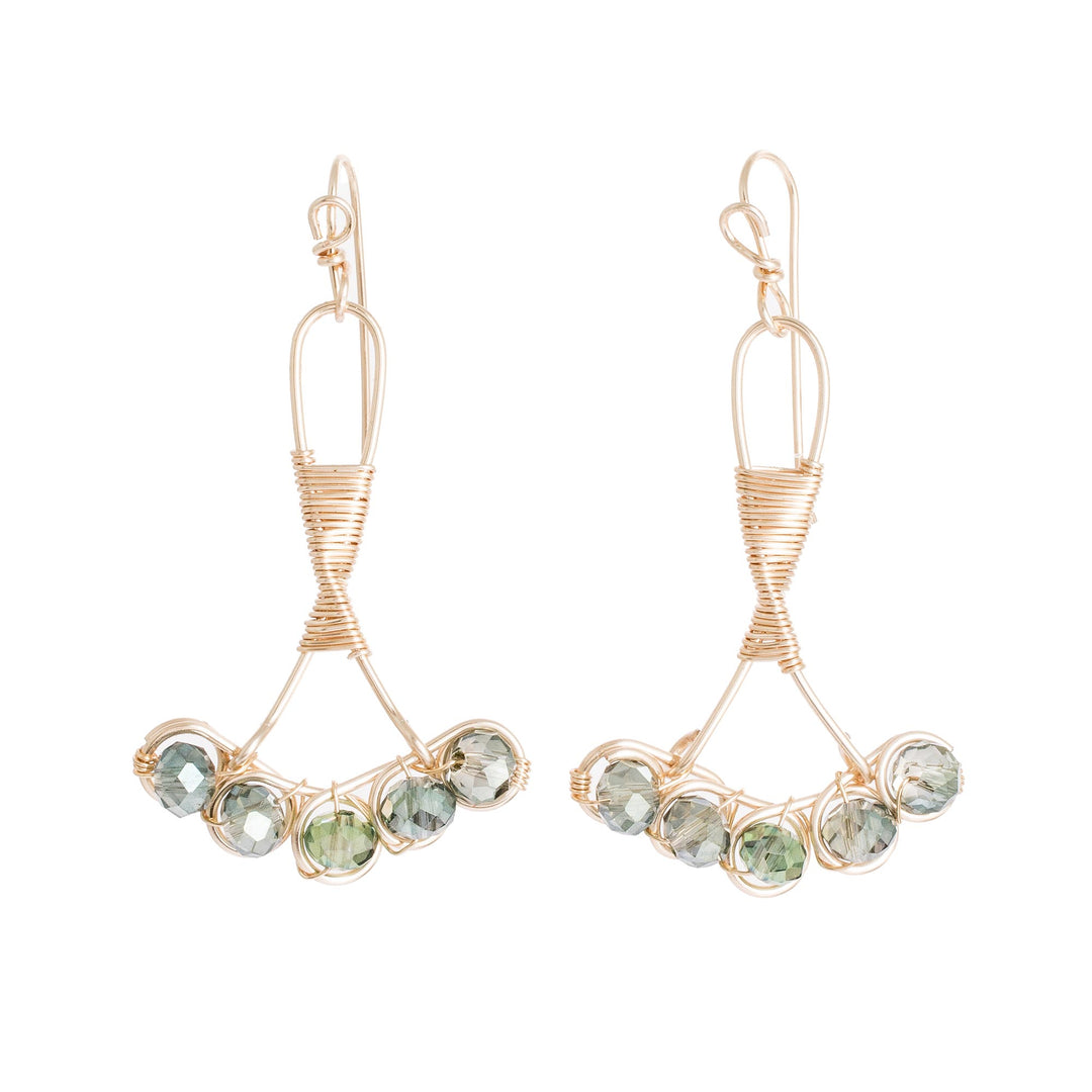Handcrafted Beaded Dangle Earrings - Golden Vista