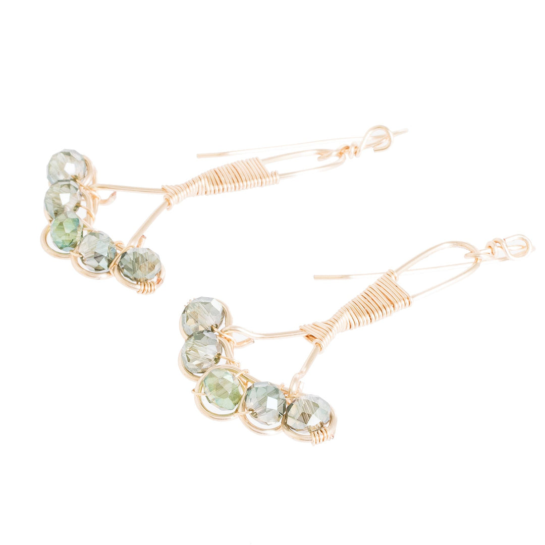 Handcrafted Beaded Dangle Earrings - Golden Vista