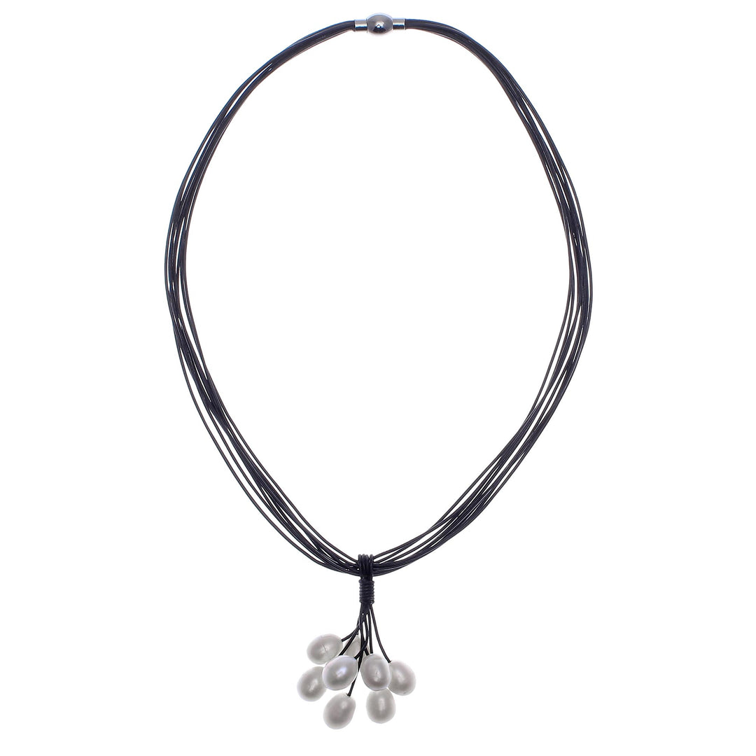Cultured Pearl Pendant Necklace from Thailand - Frothy Waters