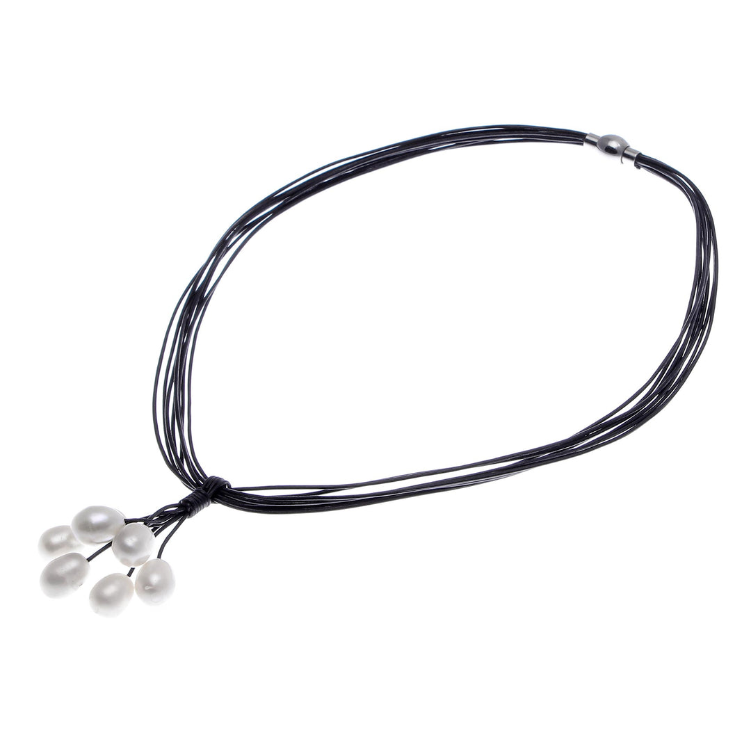 Cultured Pearl Pendant Necklace from Thailand - Frothy Waters