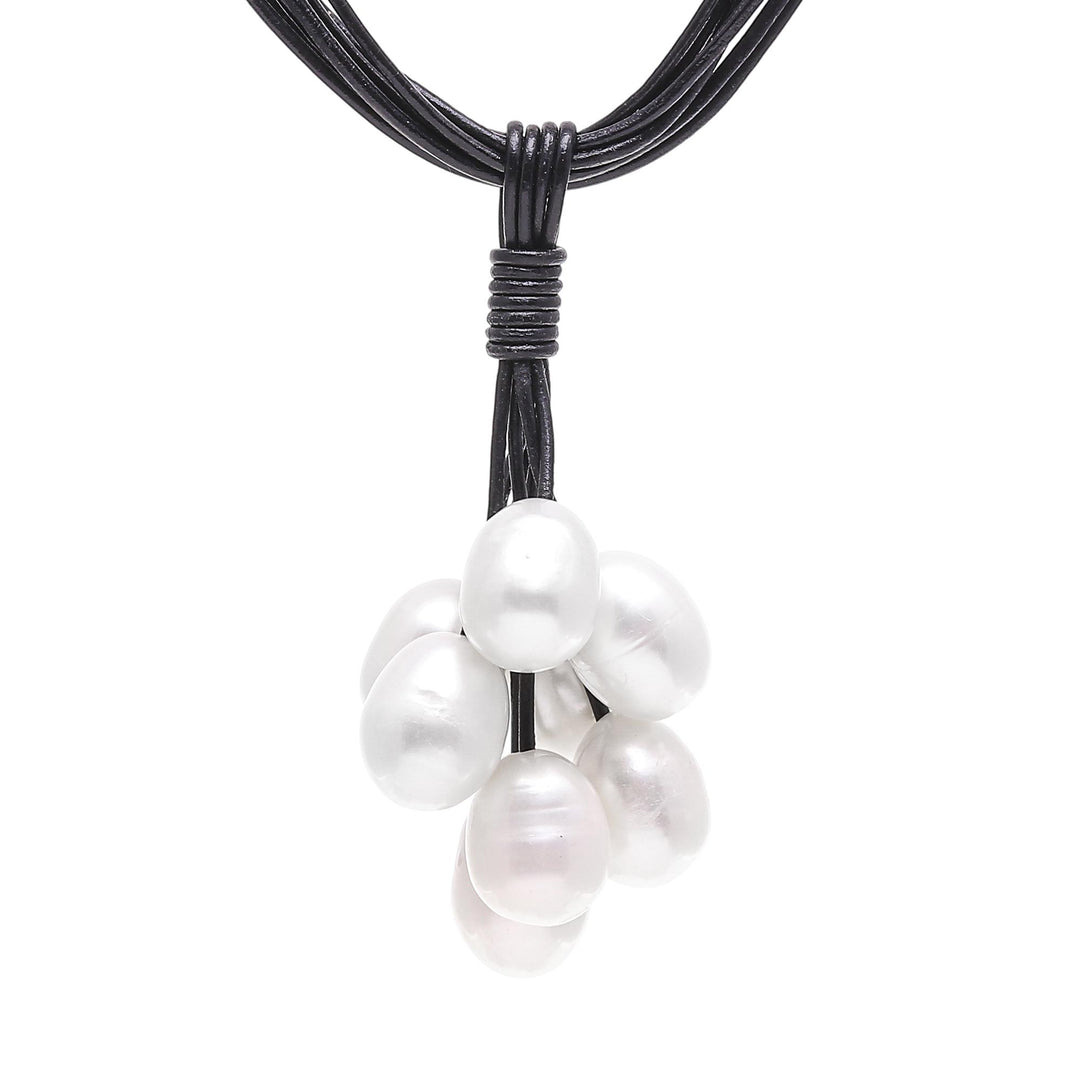 Cultured Pearl Pendant Necklace from Thailand - Frothy Waters