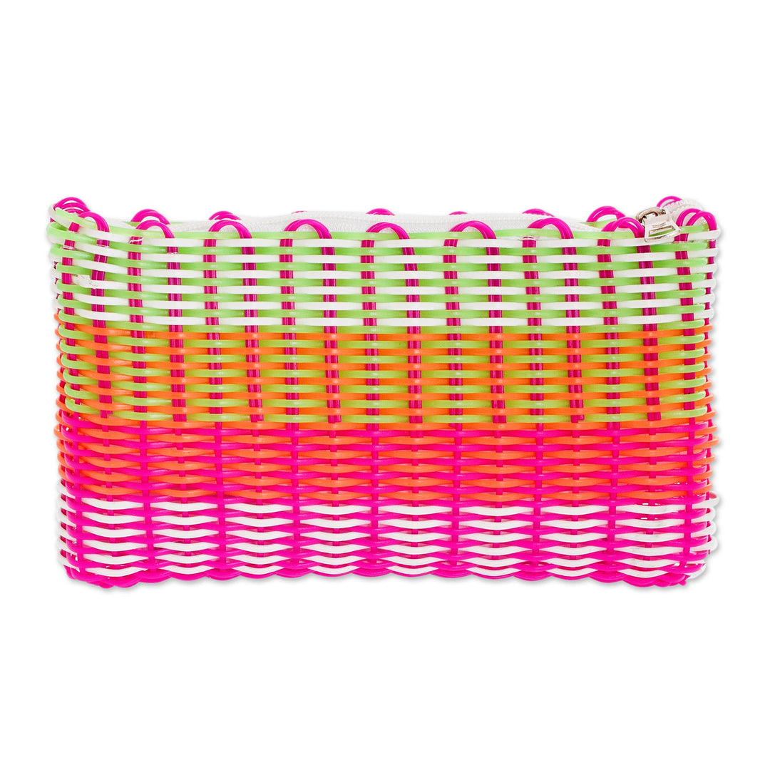 Recycled Central American Cosmetic Bag in Pink - Lollipop Swirl