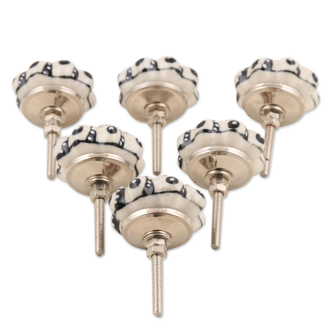 Hand Made Ceramic Knobs from India (Set of 6) - Star Saga