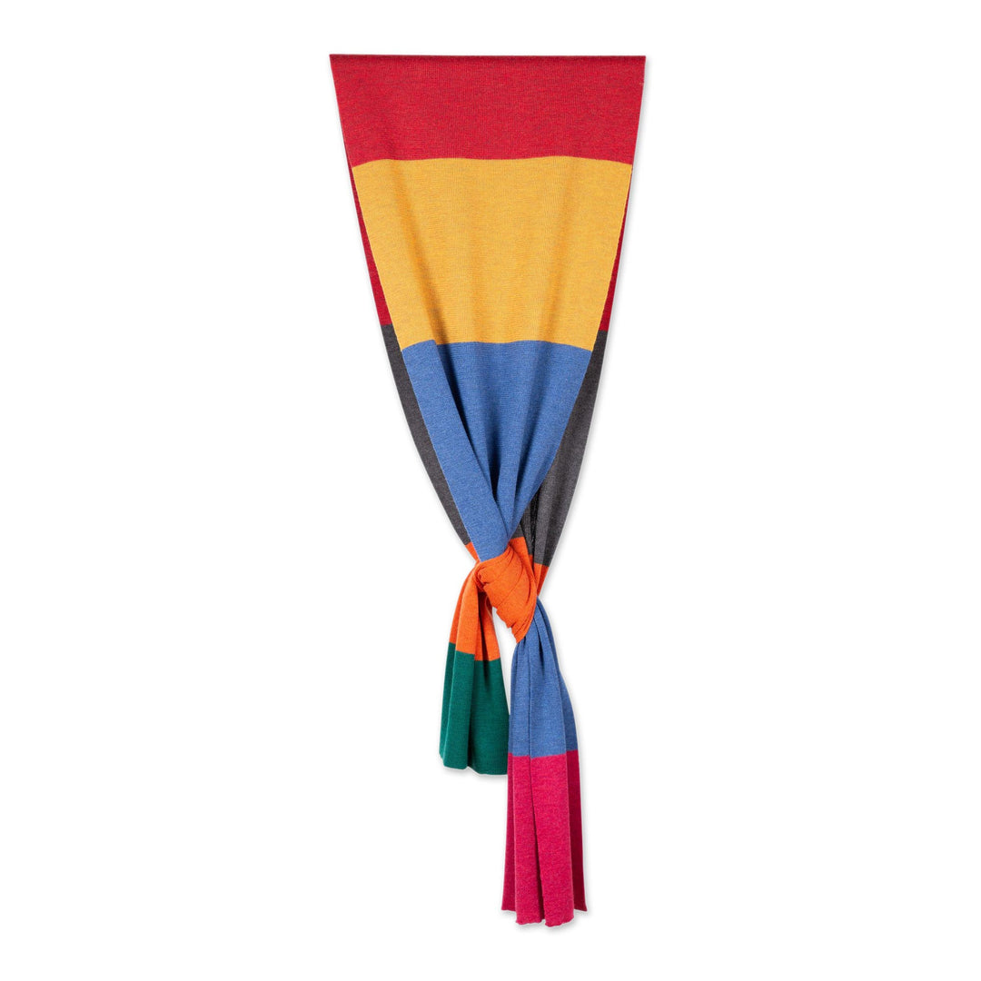 Unisex Wool Colorblock Scarf - Color Block