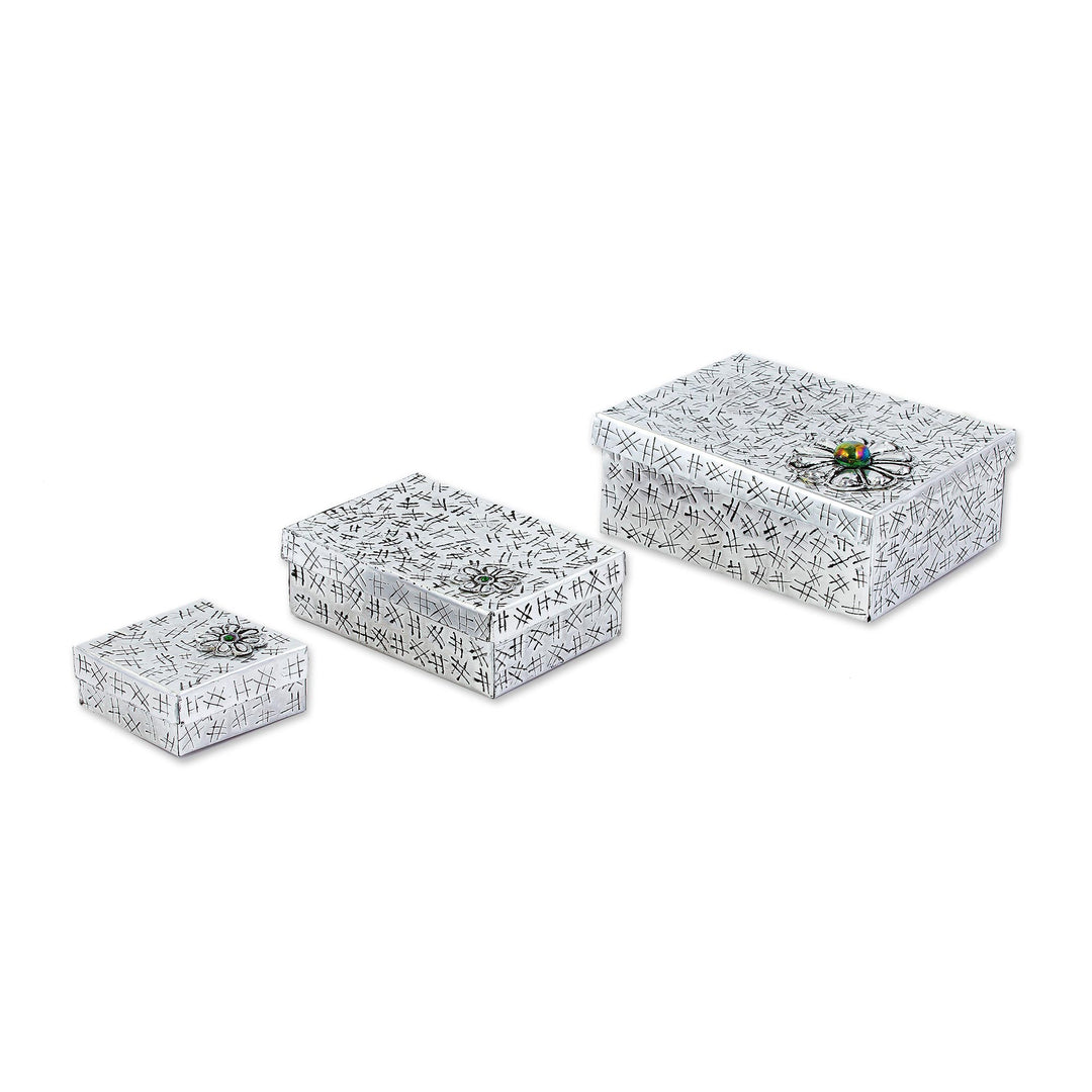 Gift Style Lidded Decorative Boxes of Aluminum (Set of 3) - Merry Gifts
