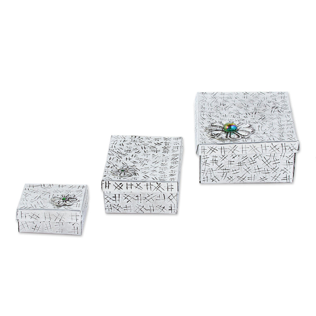 Gift Style Lidded Decorative Boxes of Aluminum (Set of 3) - Merry Gifts