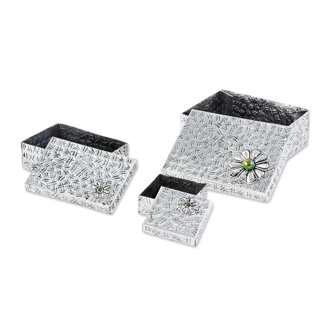 Gift Style Lidded Decorative Boxes of Aluminum (Set of 3) - Merry Gifts