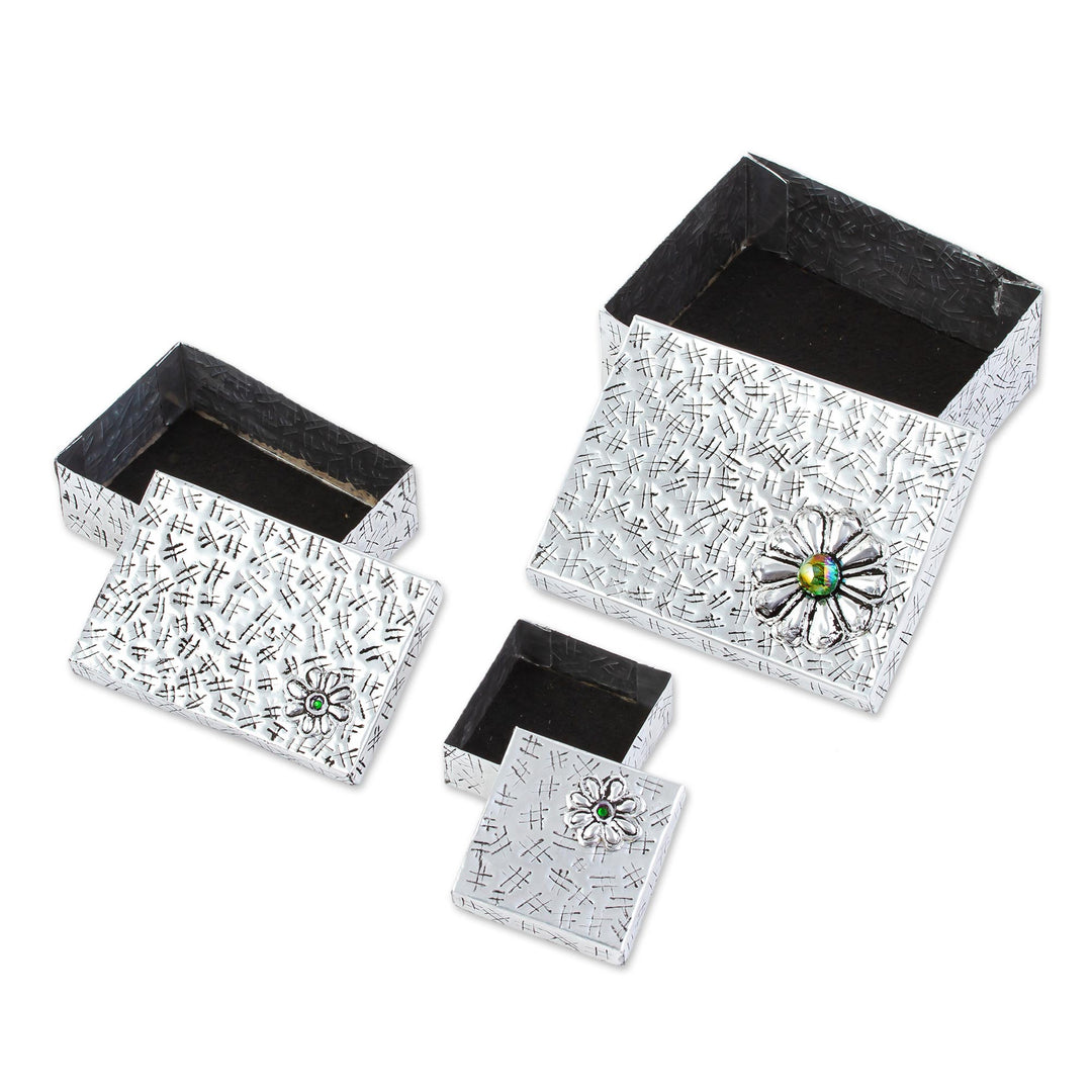 Gift Style Lidded Decorative Boxes of Aluminum (Set of 3) - Merry Gifts