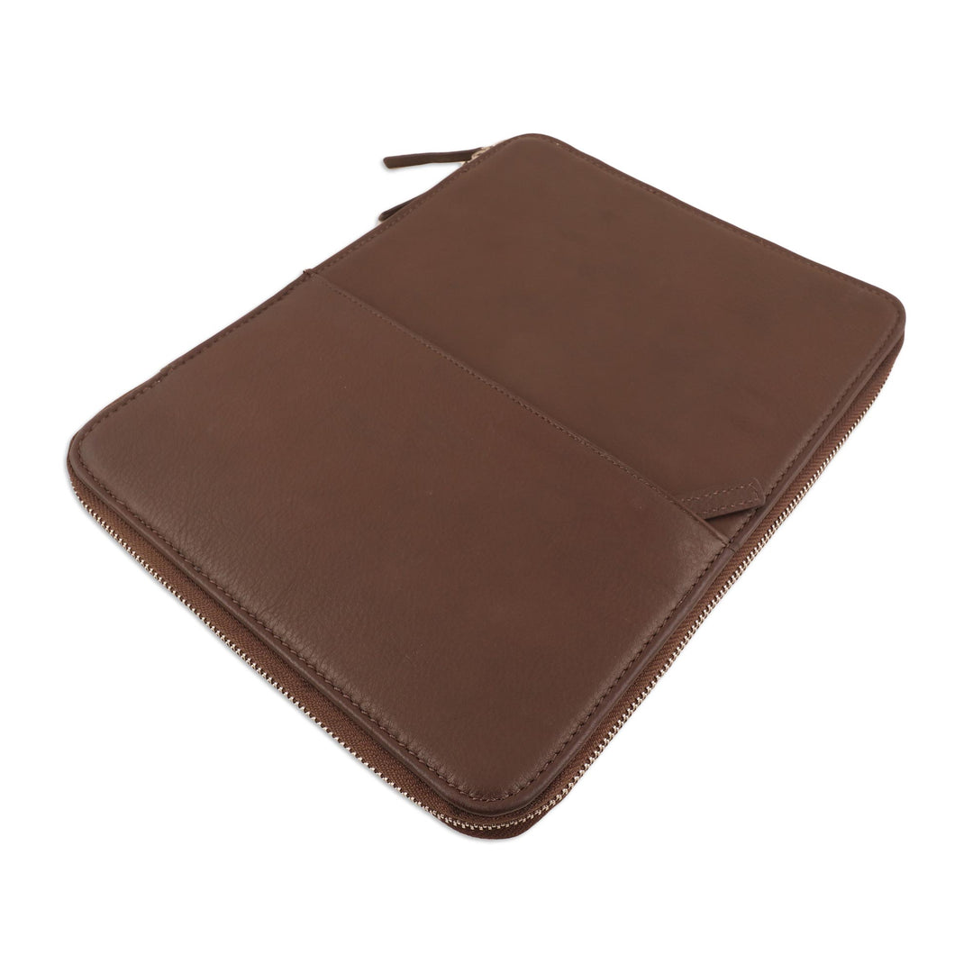 Brown Leather Travel Office Folio - Ultimate Travel Folio in Brown
