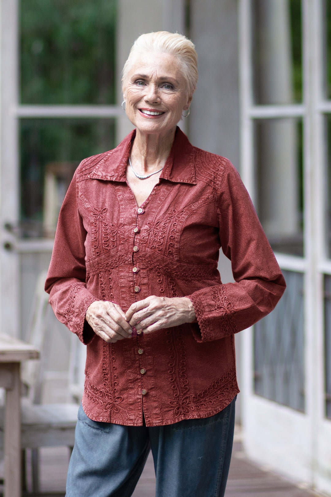 Lily of the Incas in Burgundy