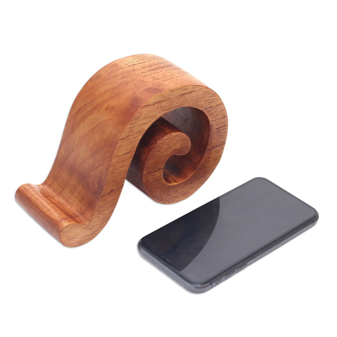 Music-Themed Wood Phone Stand from Bali - Mood Music