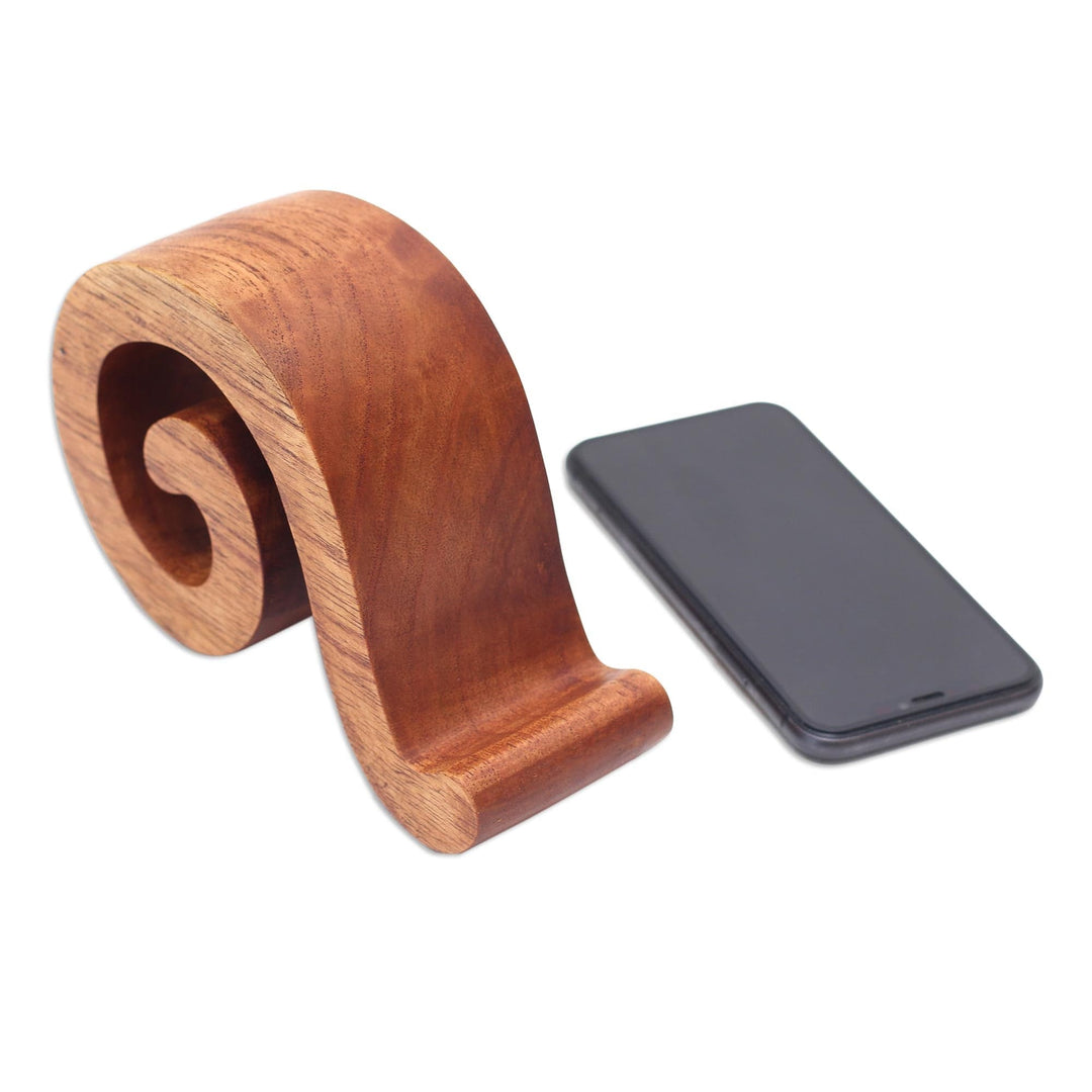 Music-Themed Wood Phone Stand from Bali - Mood Music