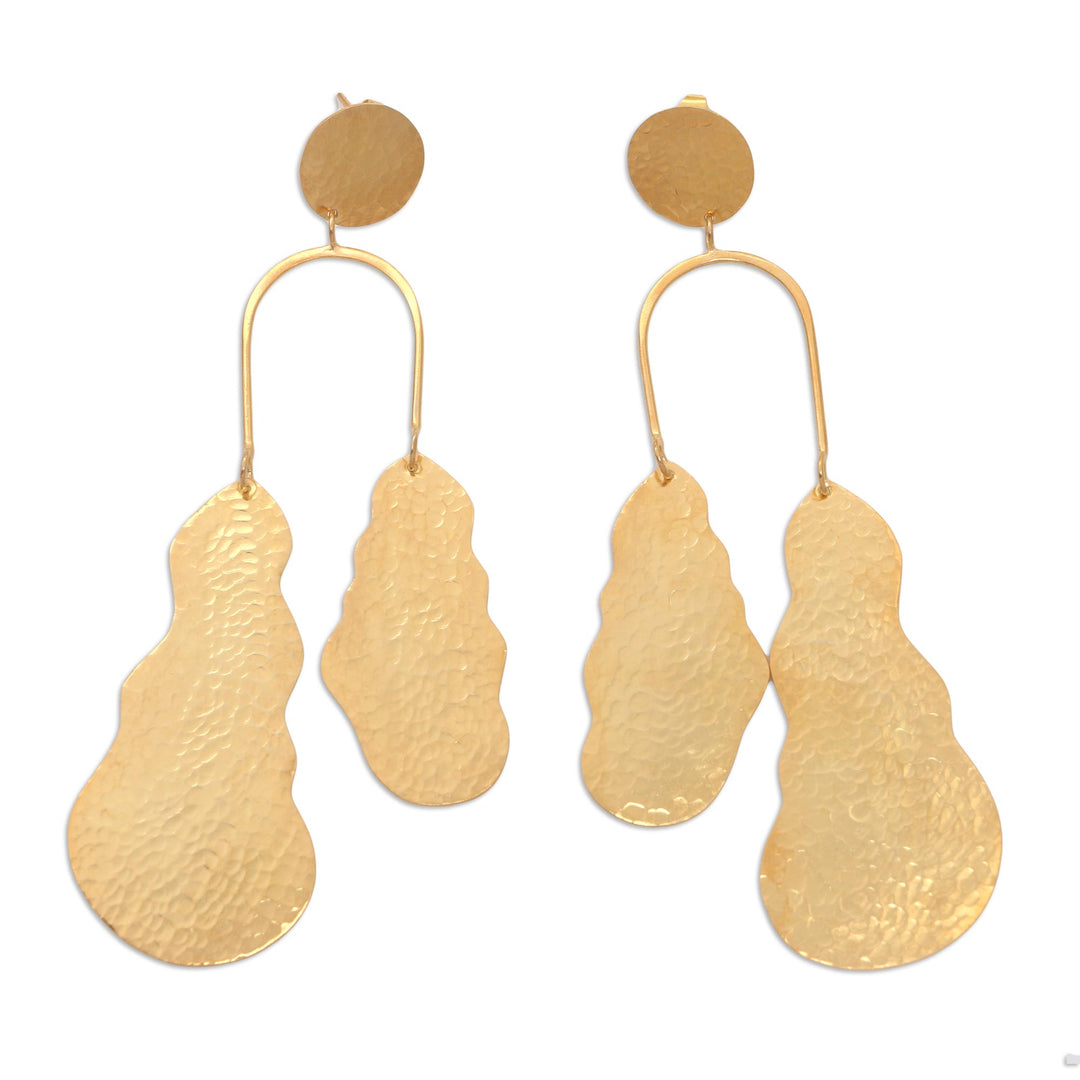 Artisan Crafted Gold-Plated Dangle Earrings - Break the Silence