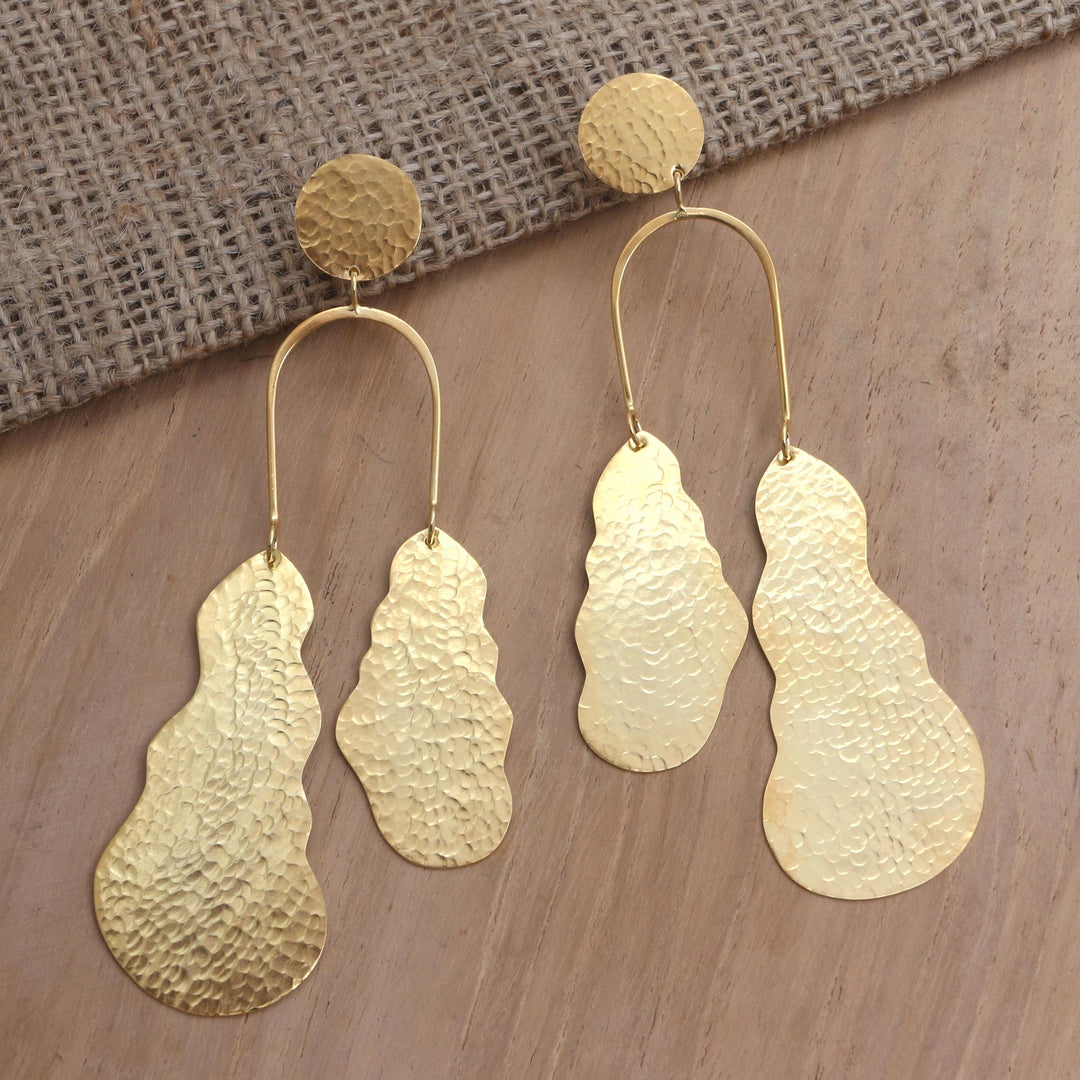 Artisan Crafted Gold-Plated Dangle Earrings - Break the Silence