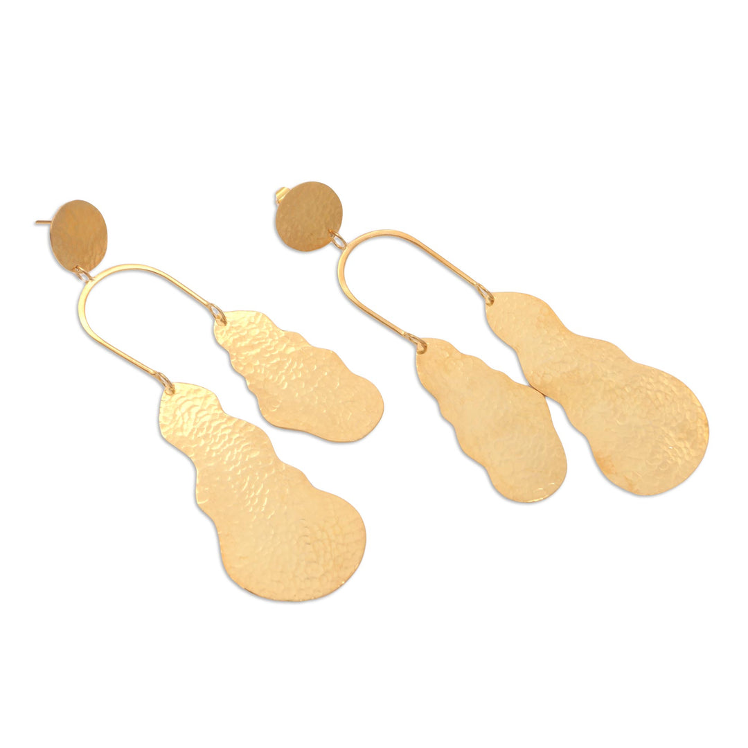 Artisan Crafted Gold-Plated Dangle Earrings - Break the Silence