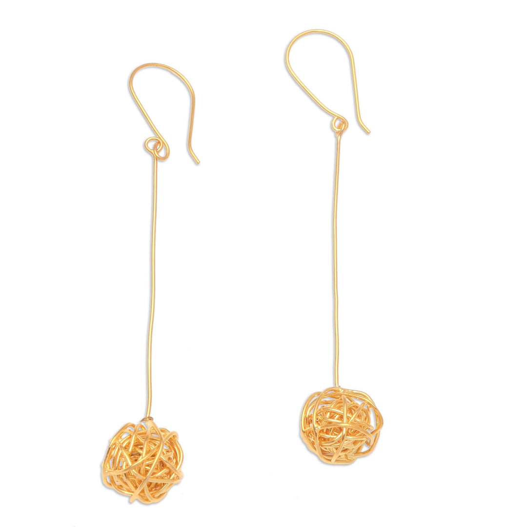 Handmade Gold-Plated Dangle Earrings - Chaos Theory