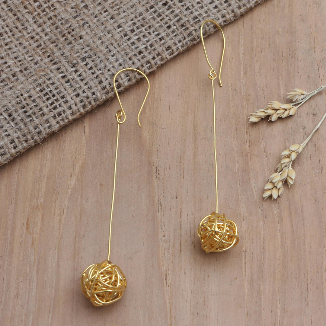 Handmade Gold-Plated Dangle Earrings - Chaos Theory