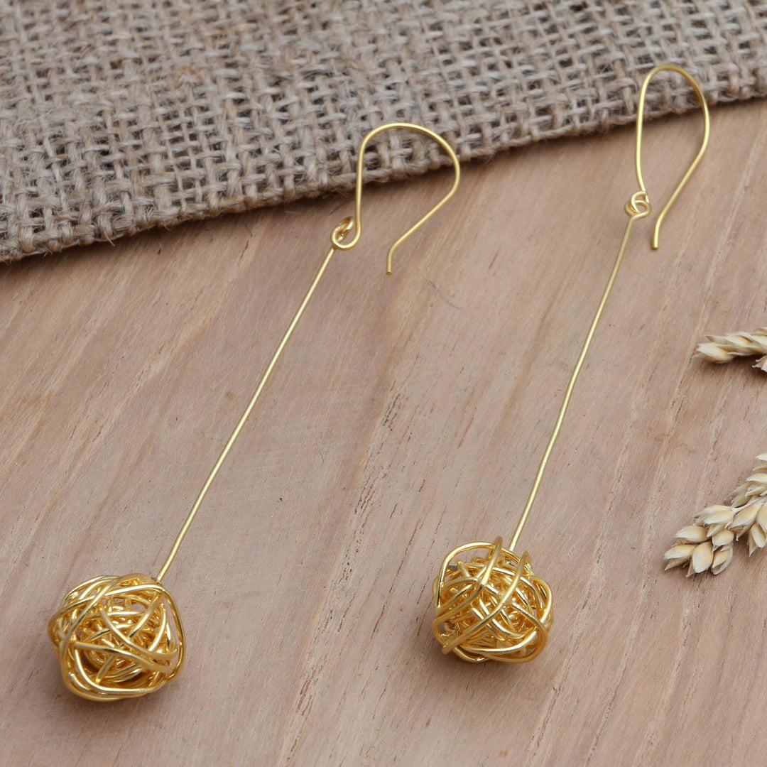Handmade Gold-Plated Dangle Earrings - Chaos Theory