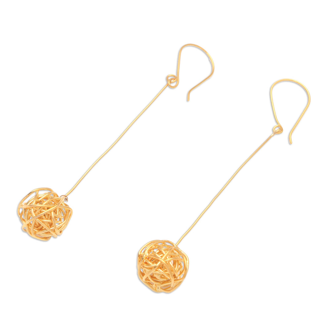 Handmade Gold-Plated Dangle Earrings - Chaos Theory