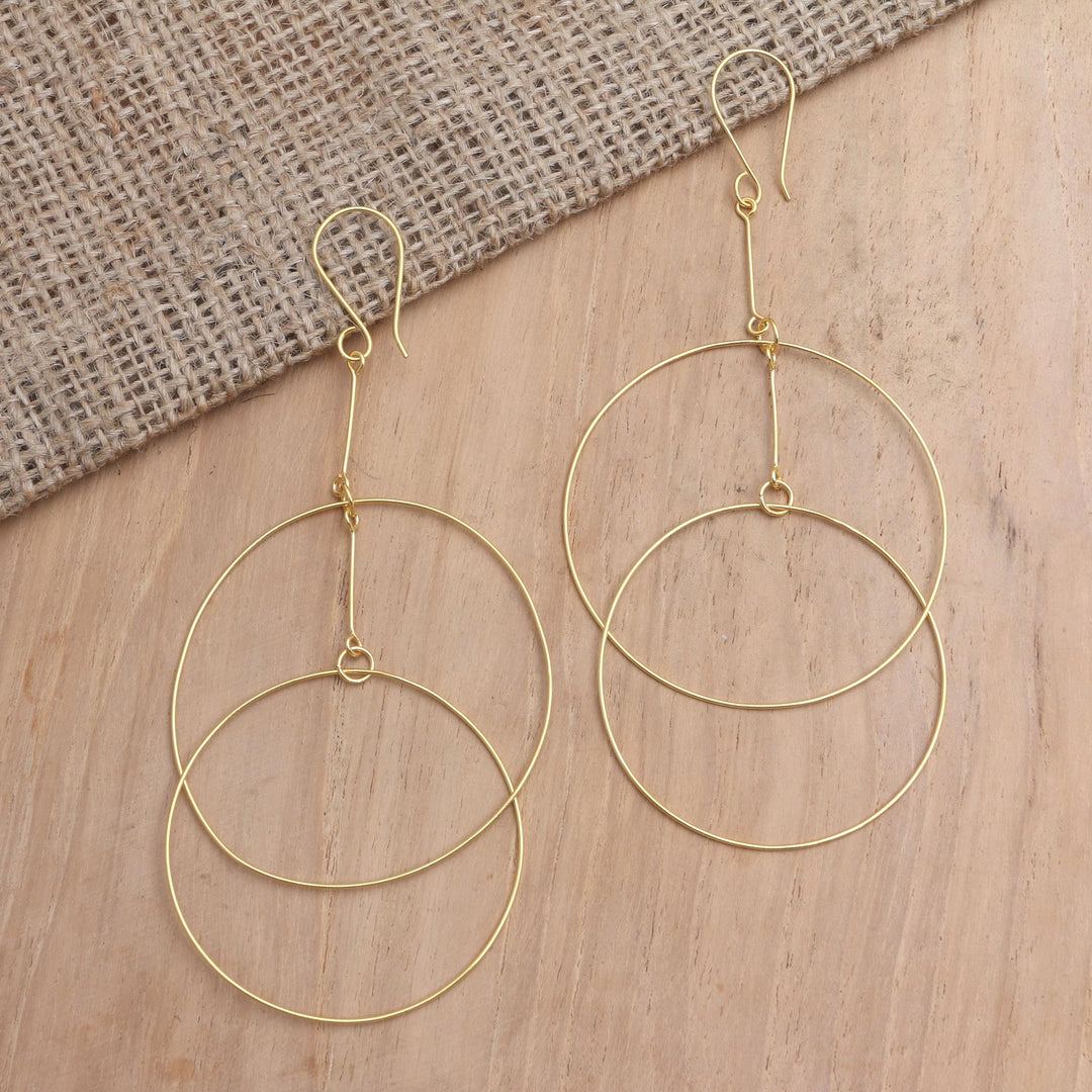 Handcrafted Gold-Plated Dangle Earrings - Layer Cake