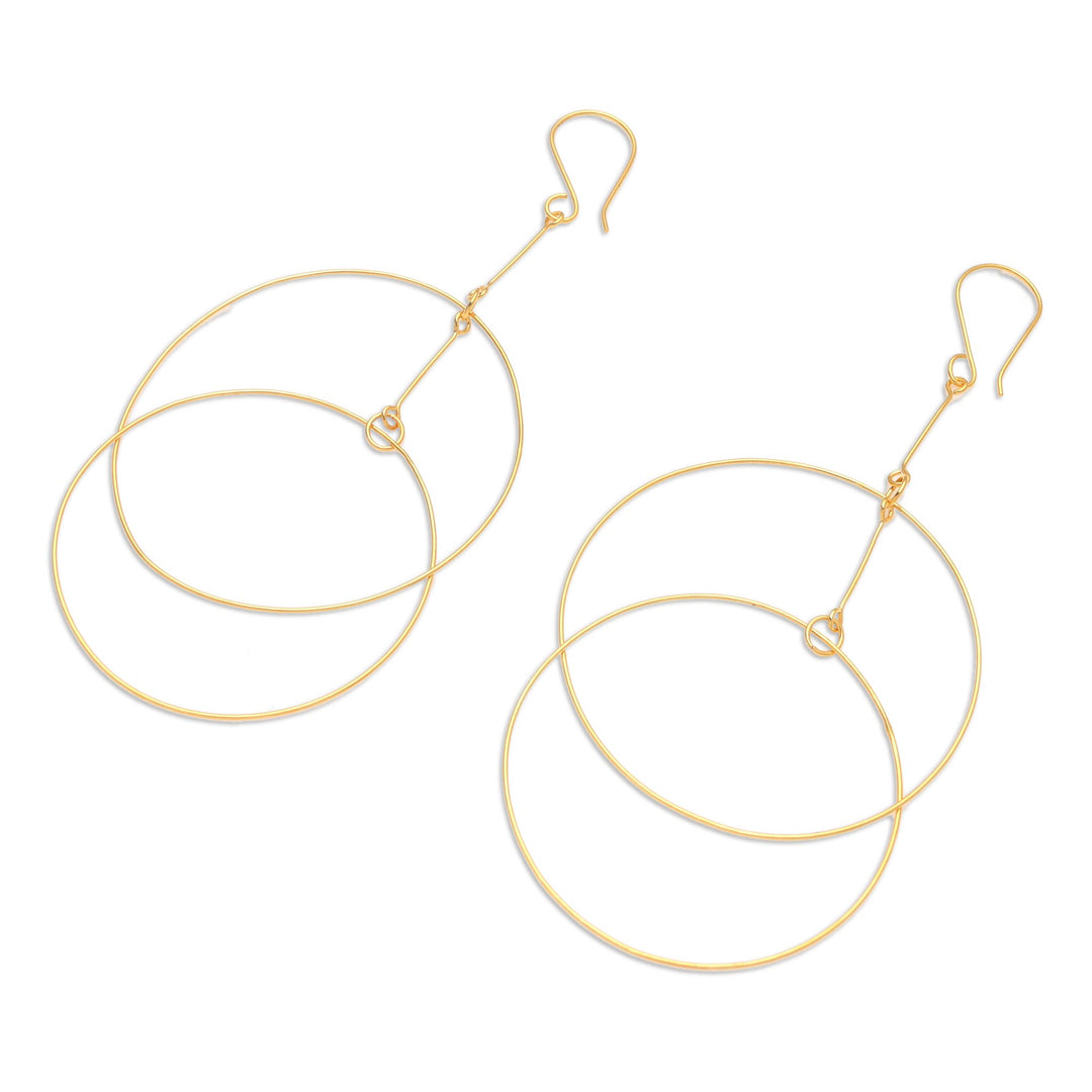 Handcrafted Gold-Plated Dangle Earrings - Layer Cake