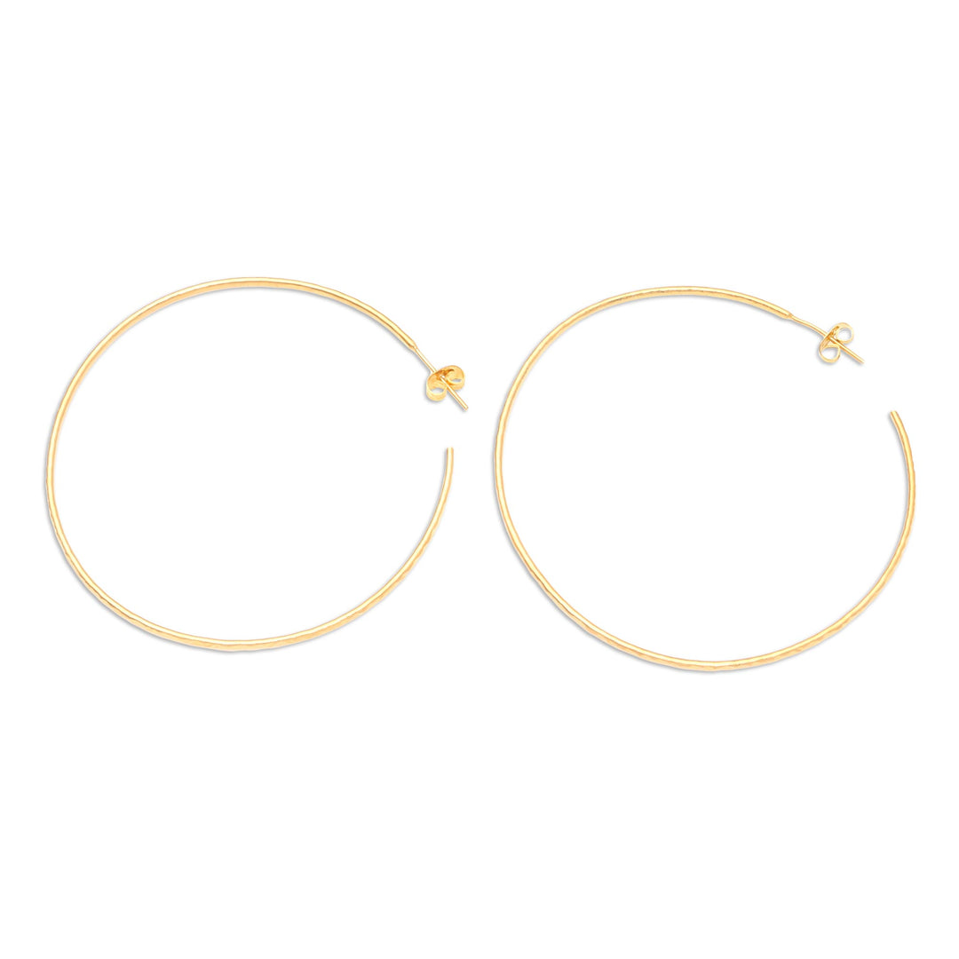 Gold-Plated Half-Hoop Earrings from Bali - Through the Hoop