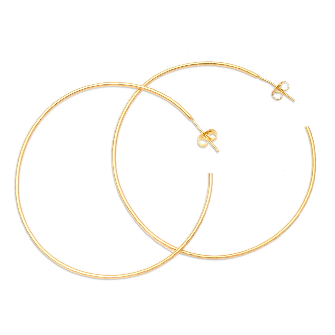 Gold-Plated Half-Hoop Earrings from Bali - Through the Hoop