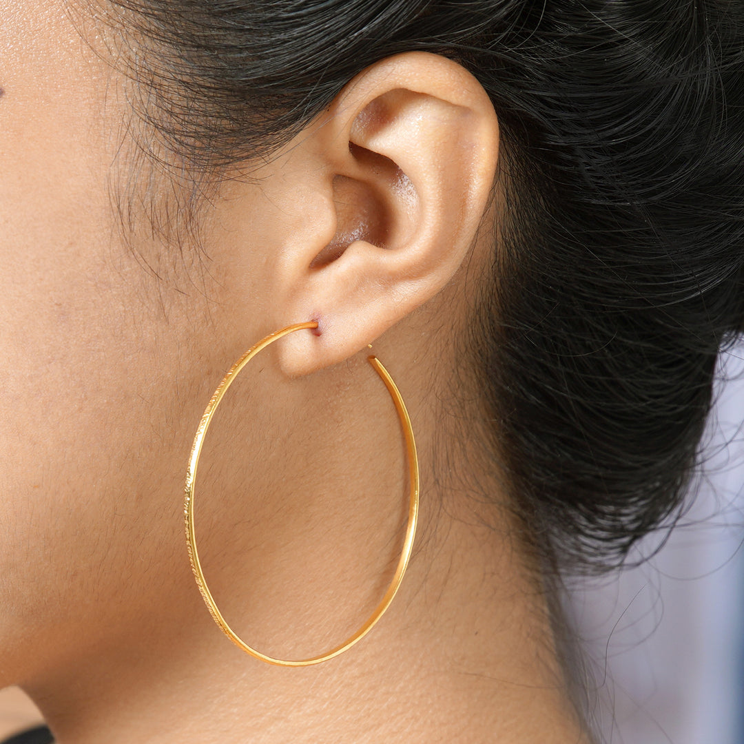 Gold-Plated Half-Hoop Earrings from Bali - Through the Hoop