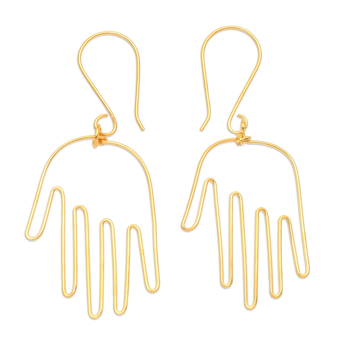 Gold-Plated Balinese Dangle Earrings - Stretch Out
