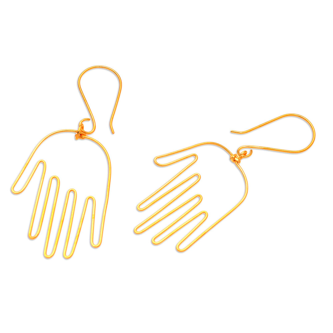 Gold-Plated Balinese Dangle Earrings - Stretch Out