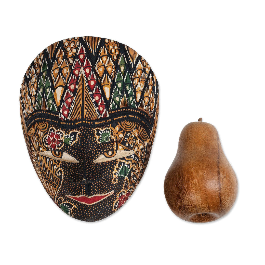 Hand Made Batik Wood Mask from Java - Panji Semirang
