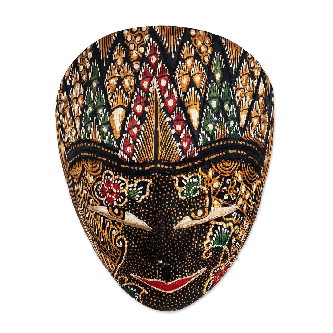 Hand Made Batik Wood Mask from Java - Panji Semirang