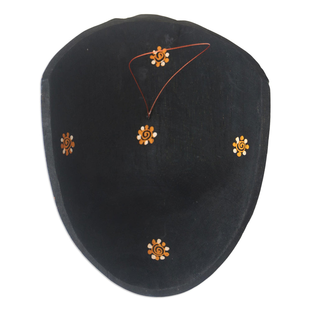 Hand Crafted Batik Wood Mask from Java - Bird Dance