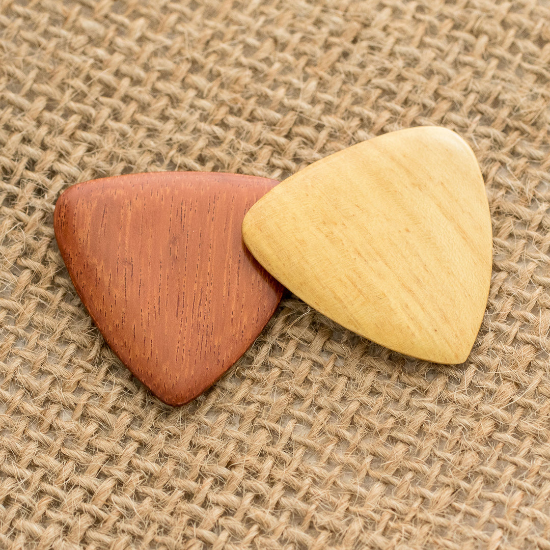 Reclaimed Estoraque and Cypress Wood Guitar Picks (Pair) - Eco Song