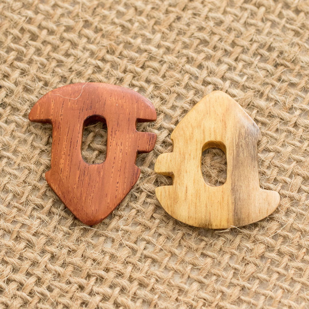 Reclaimed Estoraque and Cypress Wood Guitar Picks (Pair) - Eco Melody