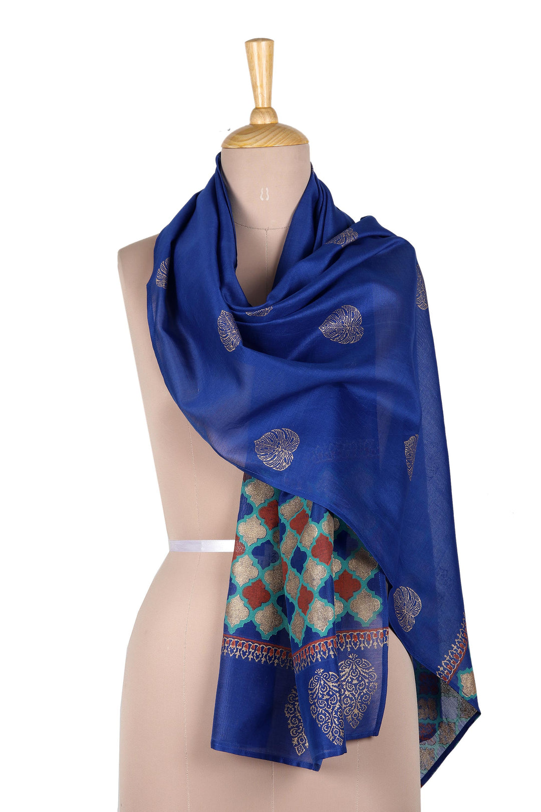Hand-Woven Chanderi Cotton Blend Shawl - Ancient Poetry
