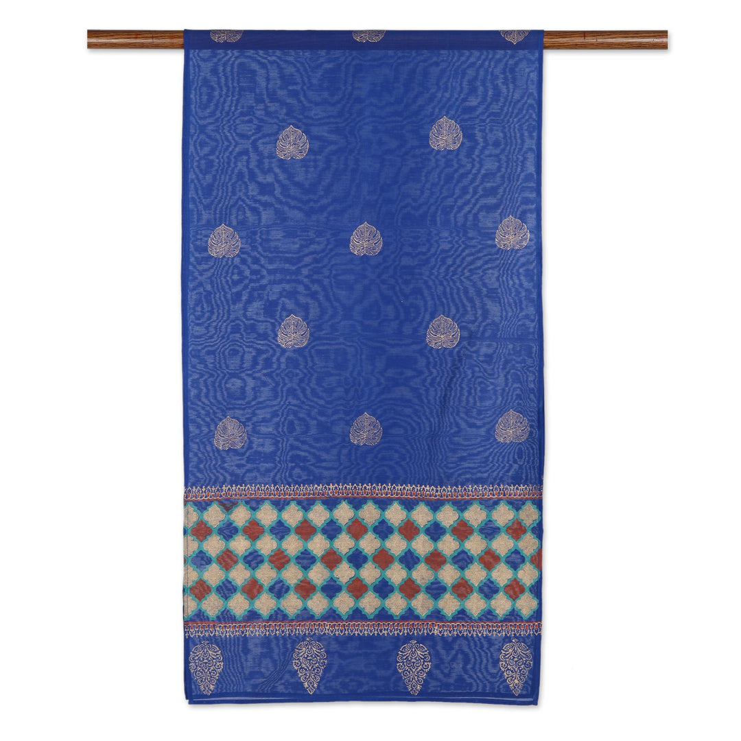 Hand-Woven Chanderi Cotton Blend Shawl - Ancient Poetry