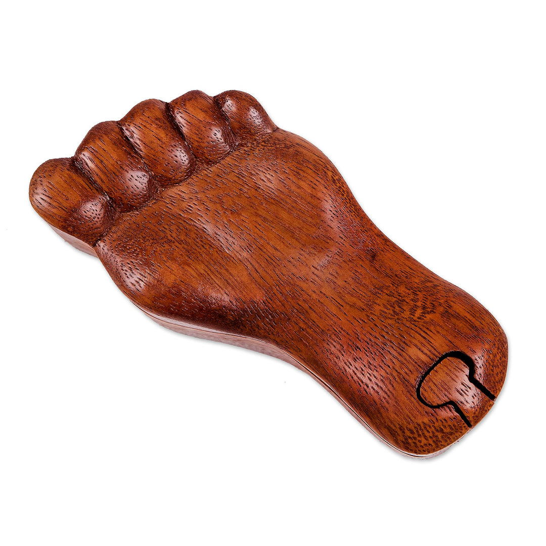 Hand Carved Suar Wood Puzzle Box - Traces of You