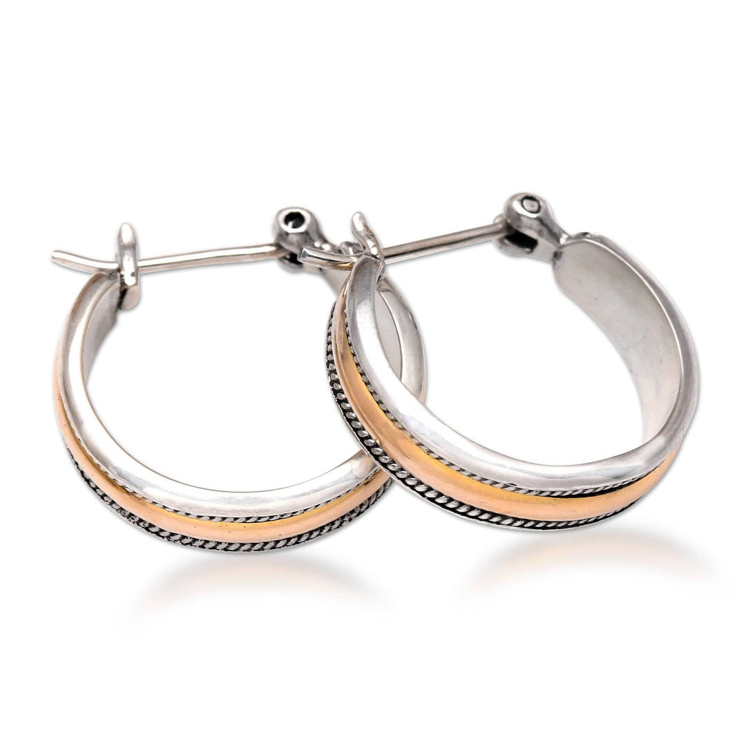 Gold-Accented Sterling Silver Hoop Earrings - Free and Easy
