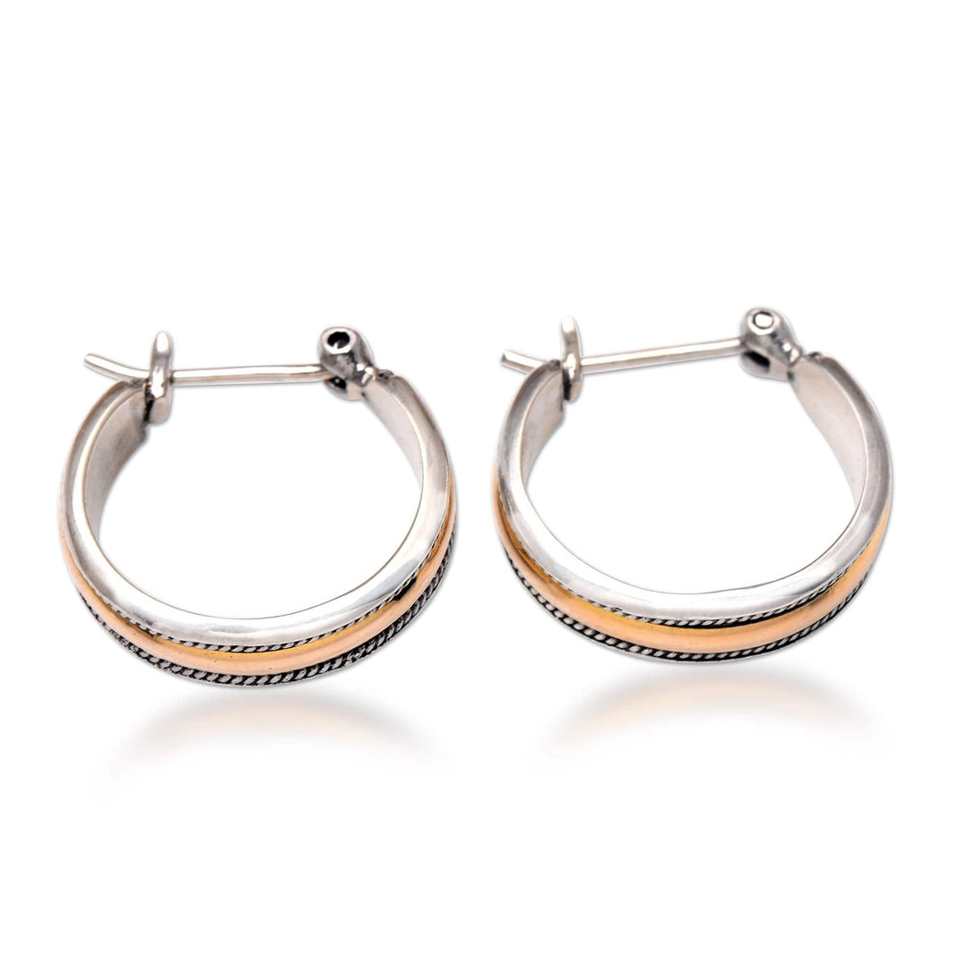 Gold-Accented Sterling Silver Hoop Earrings - Free and Easy